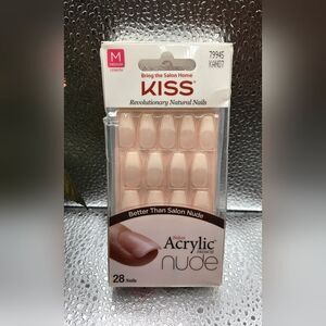 "5/$25" Kiss Salon French Tip Nude Faux Glue On Nail Kit